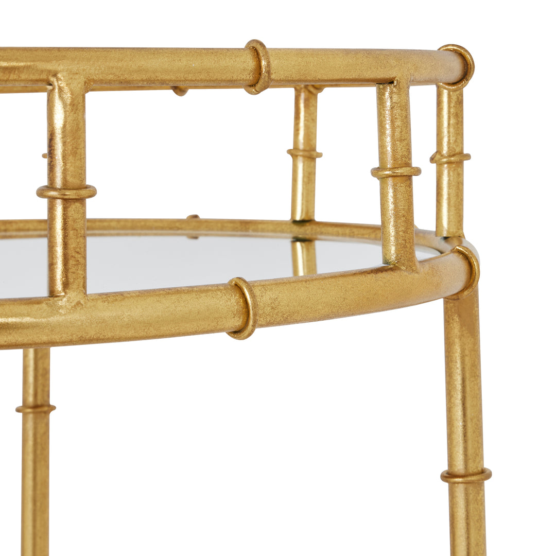 Gold Round Drinks Trolley - 22484