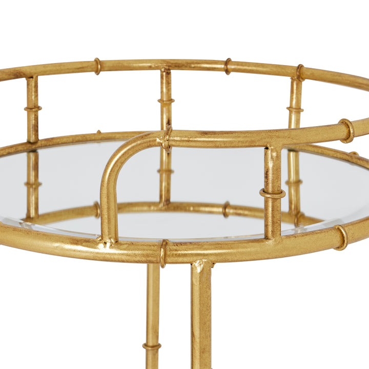 Gold Round Drinks Trolley - 22484