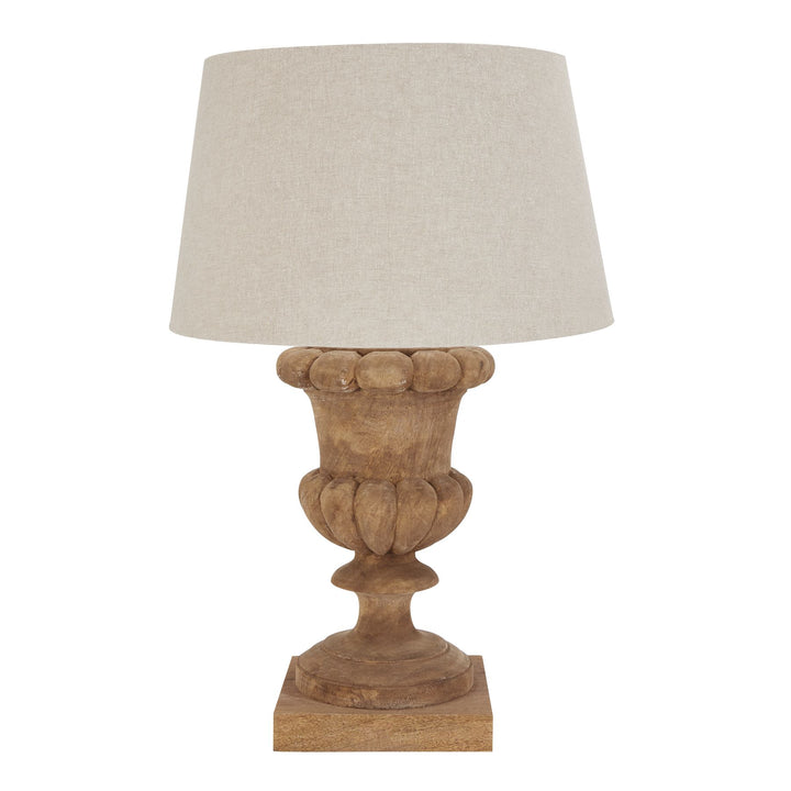 Delaney Natural Wash Fluted Lamp With Linen Shade - 22664