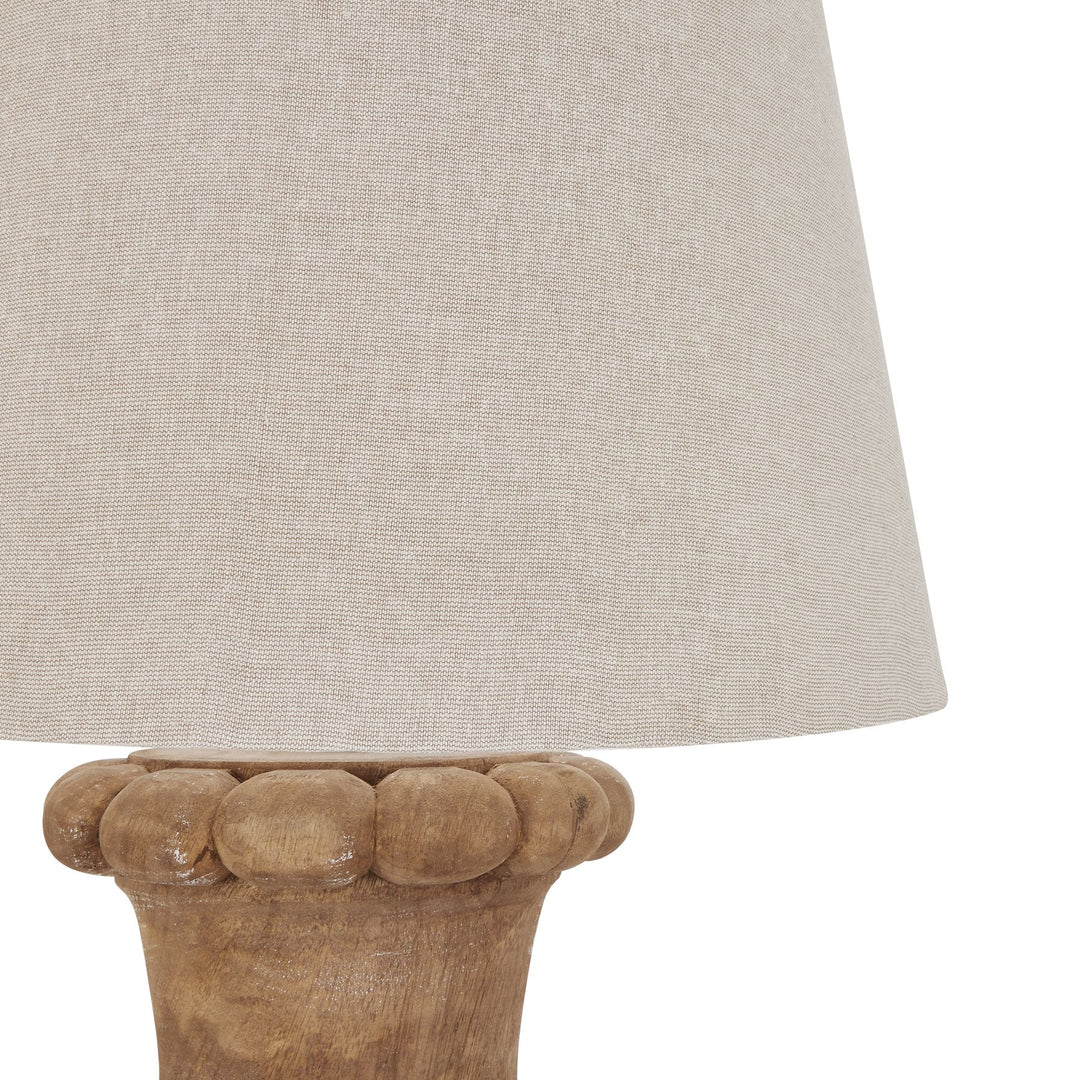 Delaney Natural Wash Fluted Lamp With Linen Shade - 22664