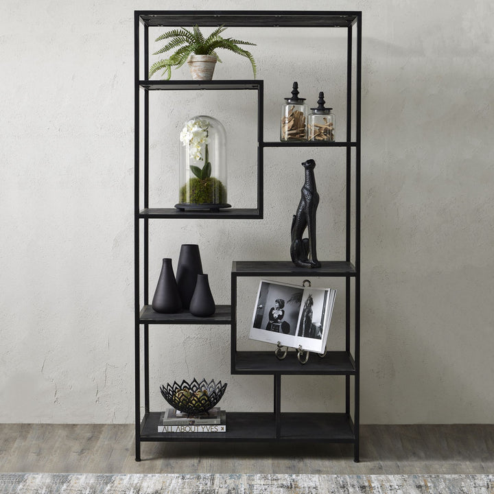 Large Black Multi Shelf Unit - 22714