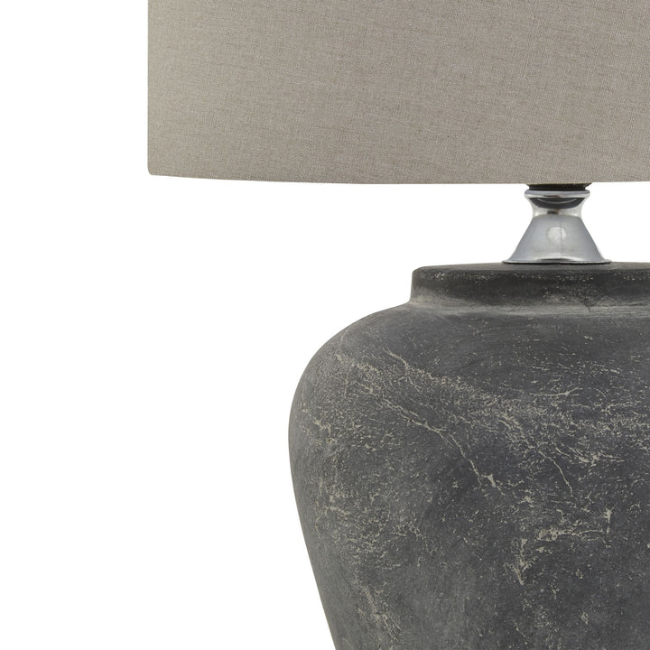 Amalfi Grey Table Lamp With Linen Shade - 23013