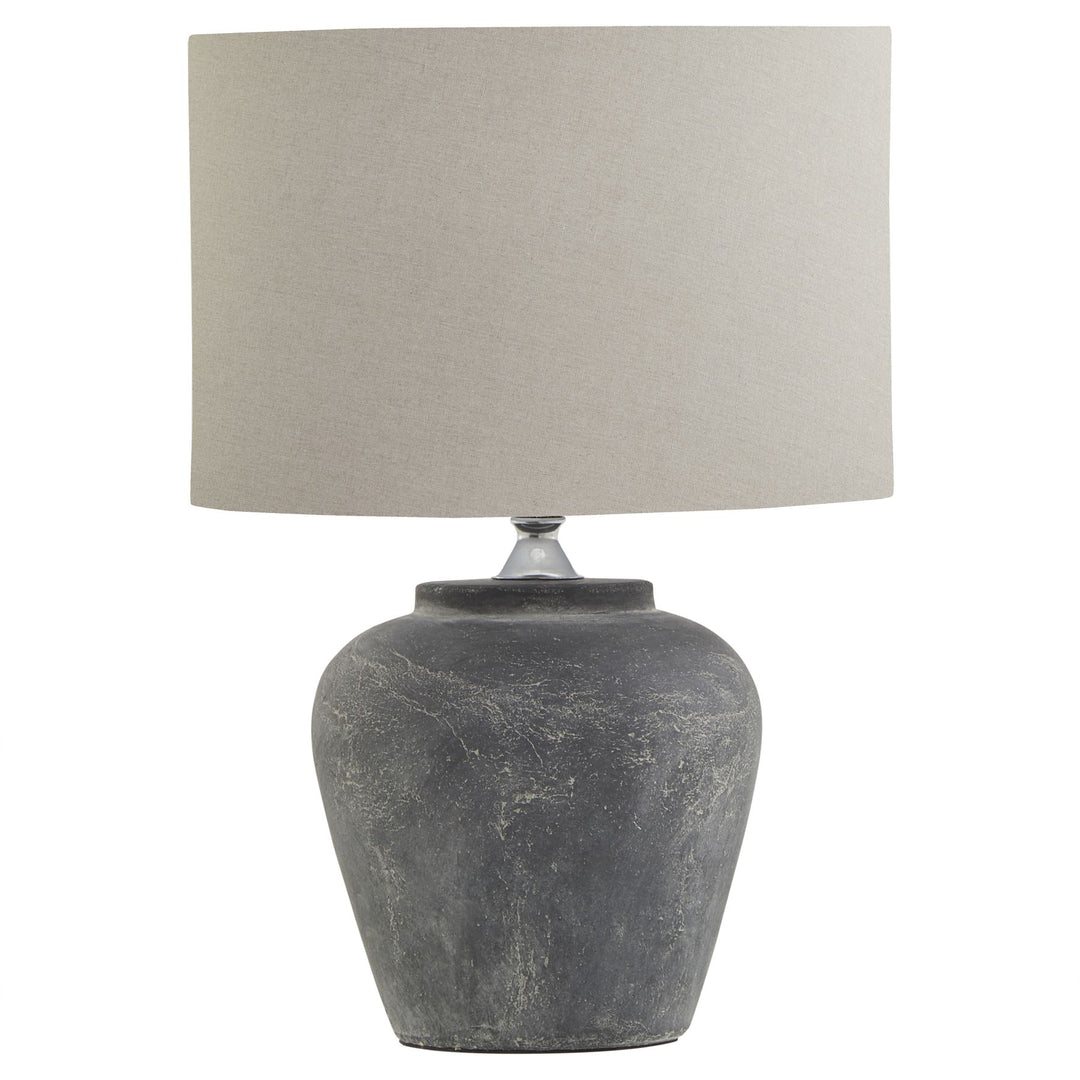 Amalfi Grey Table Lamp With Linen Shade - 23013