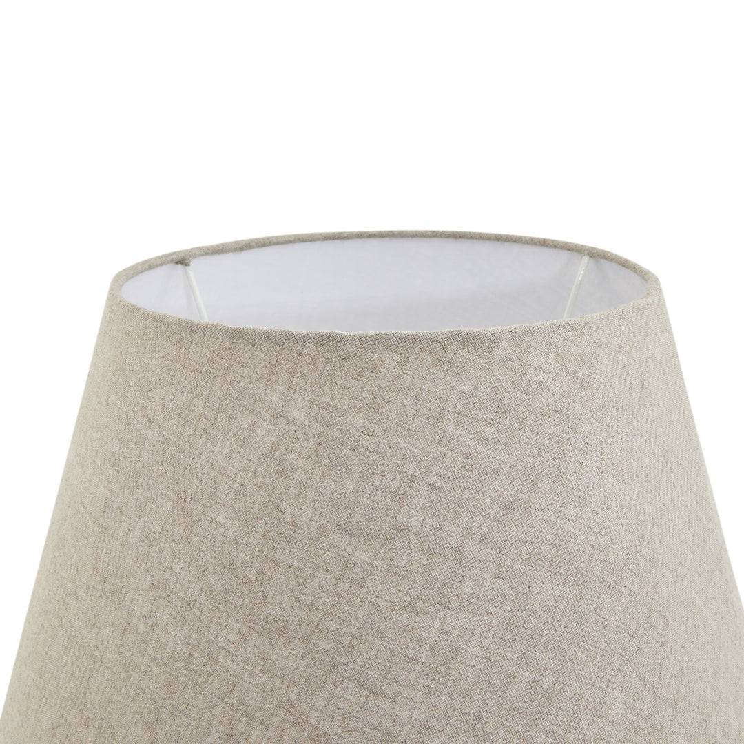 Amalfi Grey Candlestick Table Lamp With Linen Shade - 23024