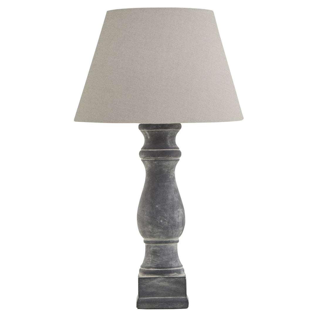 Amalfi Grey Candlestick Table Lamp With Linen Shade - 23024