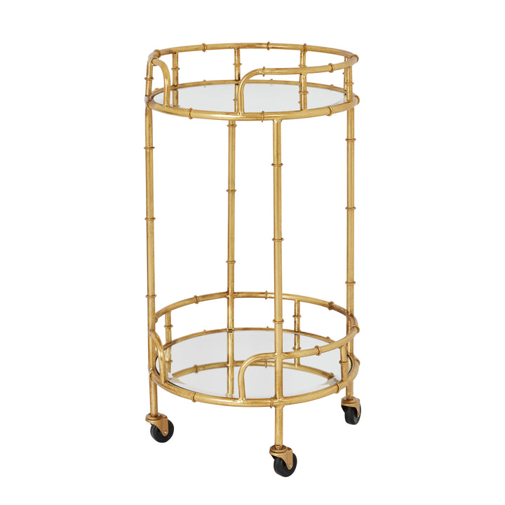 Gold Round Drinks Trolley - 22484