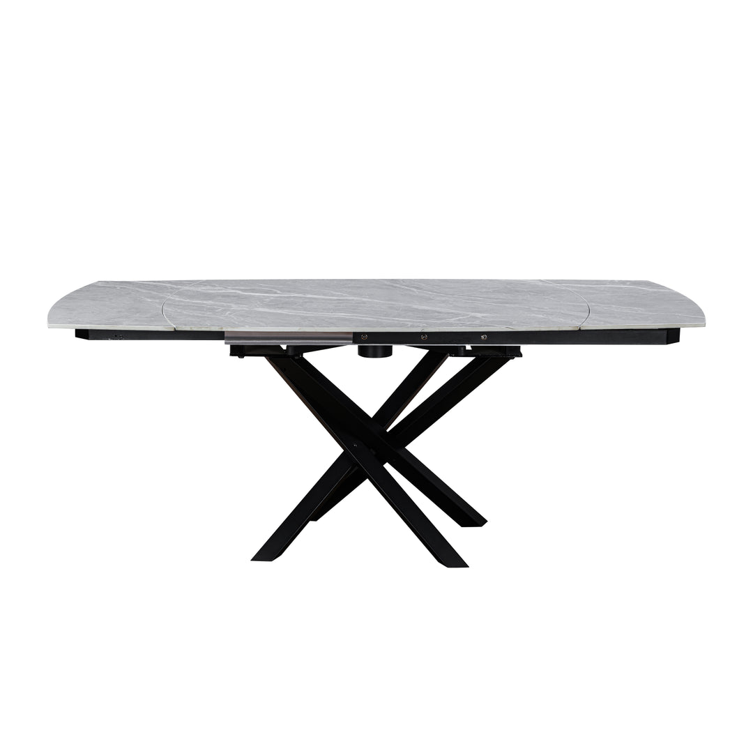 Olympia Argento Grey Ceramic Dining Table