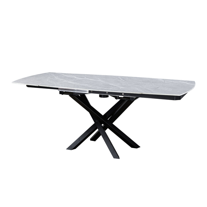 Olympia Argento Grey Ceramic Dining Table