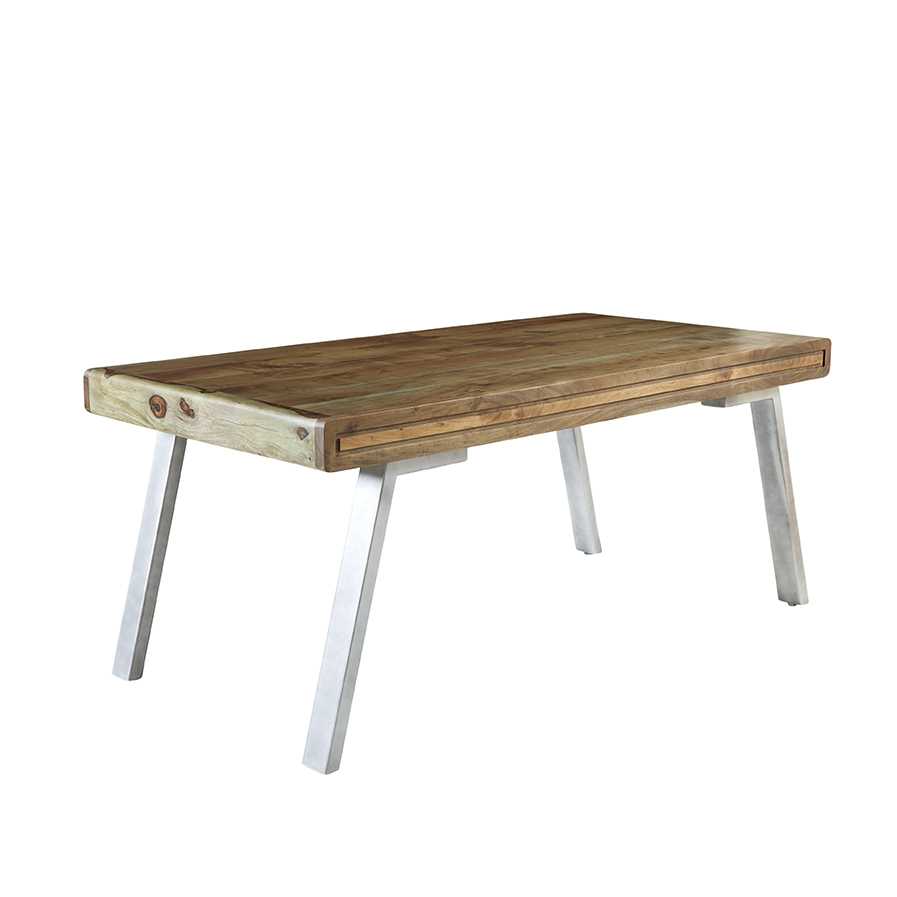 Opal Mango Wood Dining Table Round With Marble Top