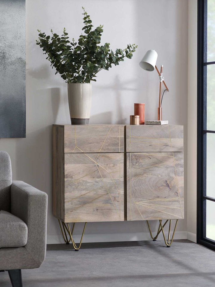 Light Gold 2 Door Medium Sideboard